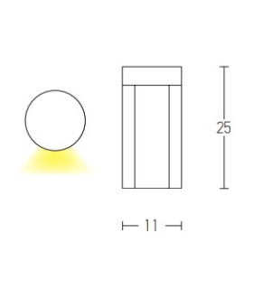 Elhovo 25cm Outdoor Bollard Graphite LED 3000K IP54-2