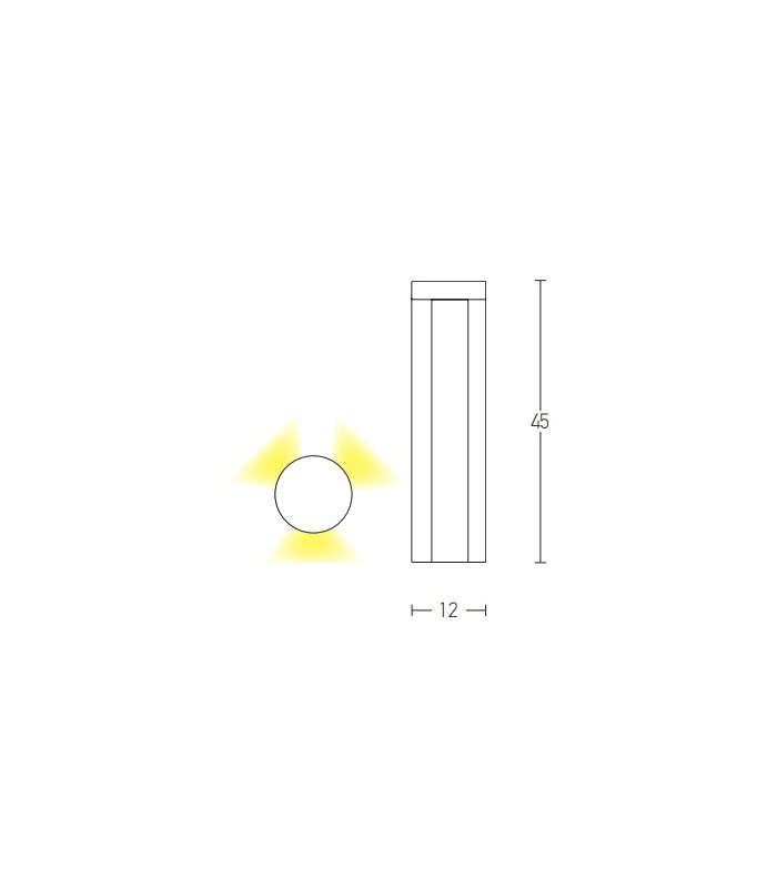 Elhovo 45cm Outdoor Bollard Graphite LED 3000K IP54-4
