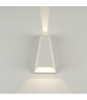 Sopot 17.5cm Outdoor Up Down Wall Lamp Sandy White LED 3000K IP54 2x3W-2
