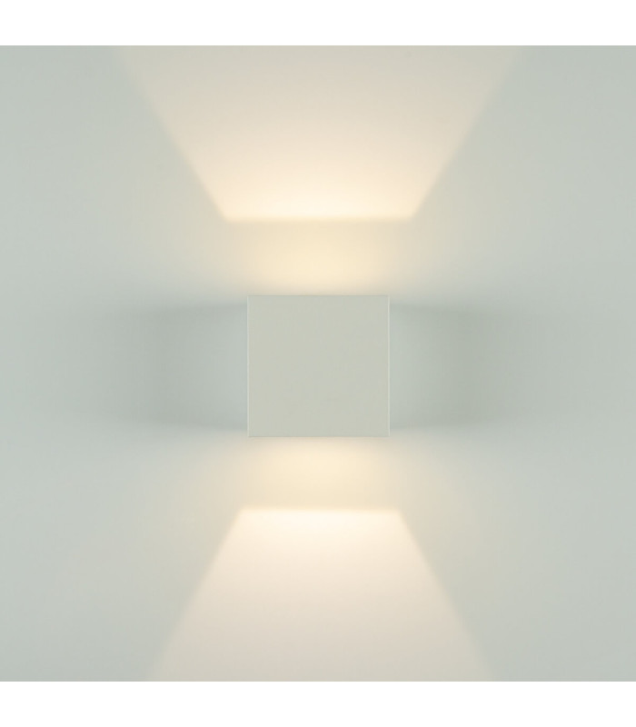 Sopot 8cm Outdoor Up Down Wall Lamp Sandy White LED 3000K IP54 2x3W-2