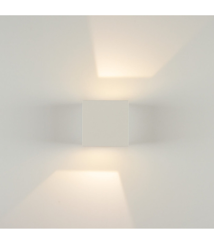 Sopot 8cm Outdoor Up Down Wall Lamp Sandy White LED 3000K IP54 2x3W-4