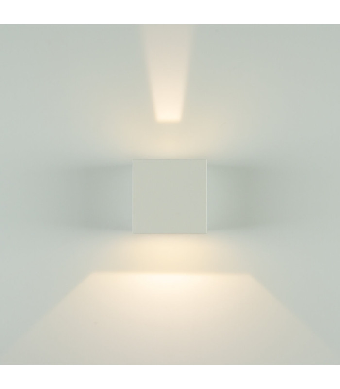 Sopot 8cm Outdoor Up Down Wall Lamp Sandy White LED 3000K IP54 2x3W-5