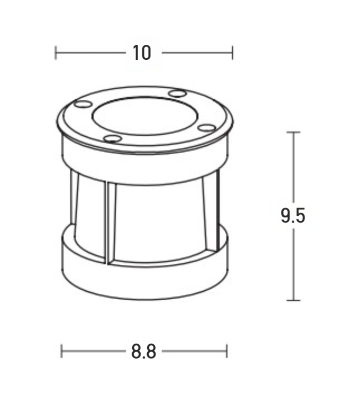 General Outdoor Recessed Ground Light Stainless Steel LED 3000K IP67-3