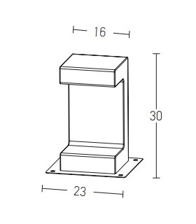 Simitli 30cm Outdoor Pedestal Light Natural Concrete LED 3000K IP54-2