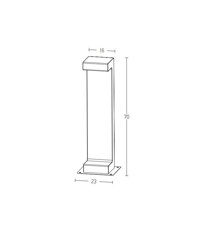 Simitli Outdoor Bollard Natural Concrete LED 3000K IP54-4