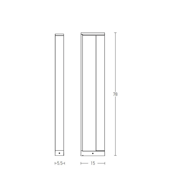 Kameno Outdoor Bollard Graphite LED 3000K IP54-4