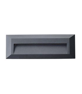 Tsar Rectangle Outdoor Flush Wall Lamp Graphite LED 3000K IP65-1