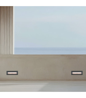 Tsar Rectangle Outdoor Flush Wall Lamp Graphite LED 3000K IP65-2