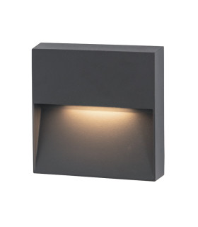 Vetren Square Outdoor Flush Wall Lamp Graphite LED 3000K IP65-1
