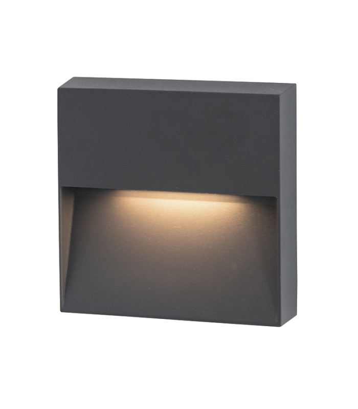 Vetren Square Outdoor Flush Wall Lamp Graphite LED 3000K IP65-1