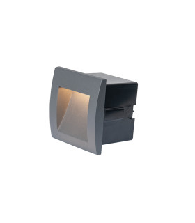 Banya Square Outdoor Recessed Wall Lamp Graphite LED 3000K IP65-1