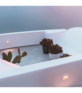 Banya Square Outdoor Recessed Wall Lamp Sandy White LED 3000K IP65-2