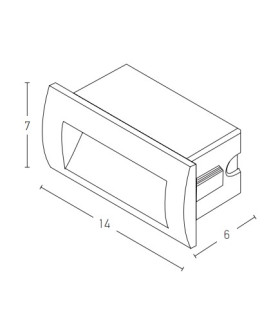 Banya Rectangle Outdoor Recessed Wall Lamp Graphite LED 3000K IP65-2