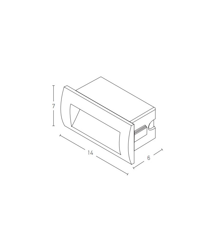 Banya Rectangle Outdoor Recessed Wall Lamp Graphite LED 3000K IP65-2