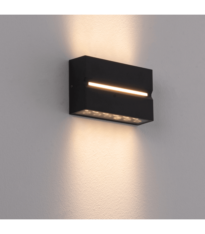 Zambelis Outdoor Up Down Wall Lamp Graphite LED 3000K IP54 15W-2