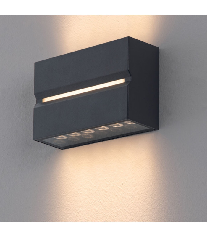 Zambelis Outdoor Up Down Wall Lamp Graphite LED 3000K IP54 15W-4
