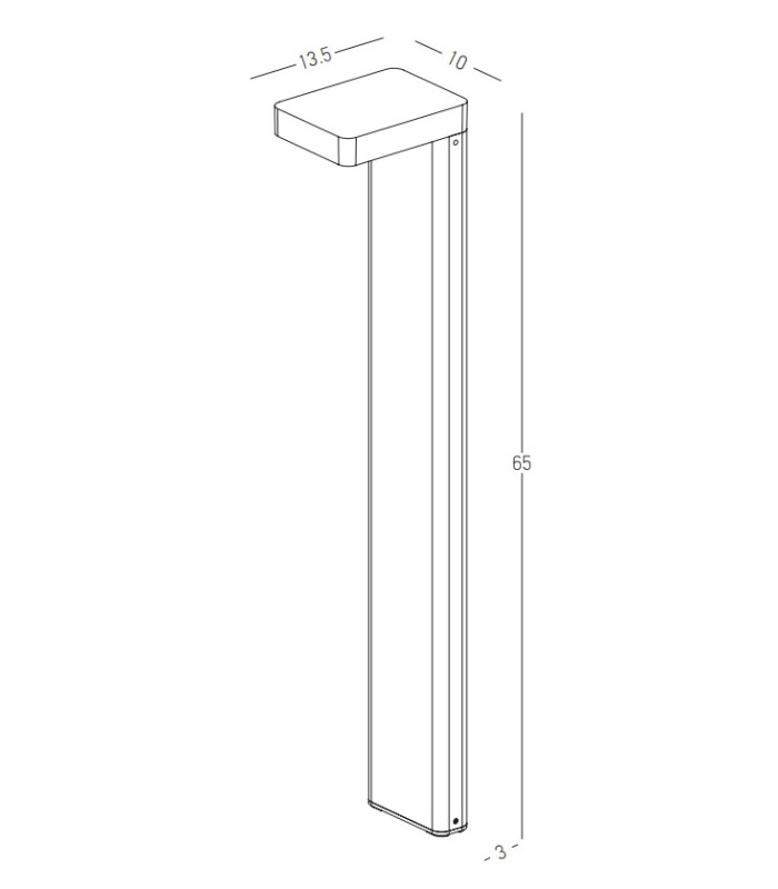 Zambelis Outdoor Bollard Graphite LED 3000K IP54 9W-3