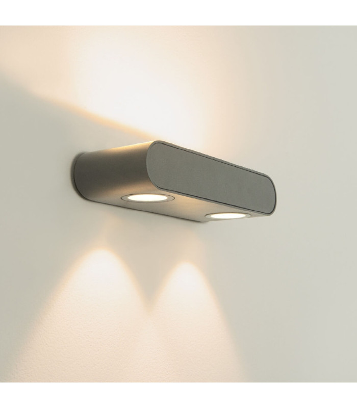 Zambelis Outdoor Up Down Wall Lamp Graphite LED 3000K IP54 10W-3