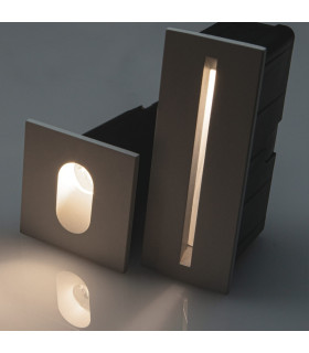 Celora Square Outdoor Recessed Wall Lamp Sandy White LED 3000K IP65-2
