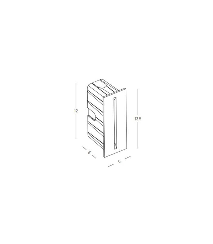 Celora Rectangle Outdoor Recessed Wall Lamp Sandy White LED 3000K IP65-4