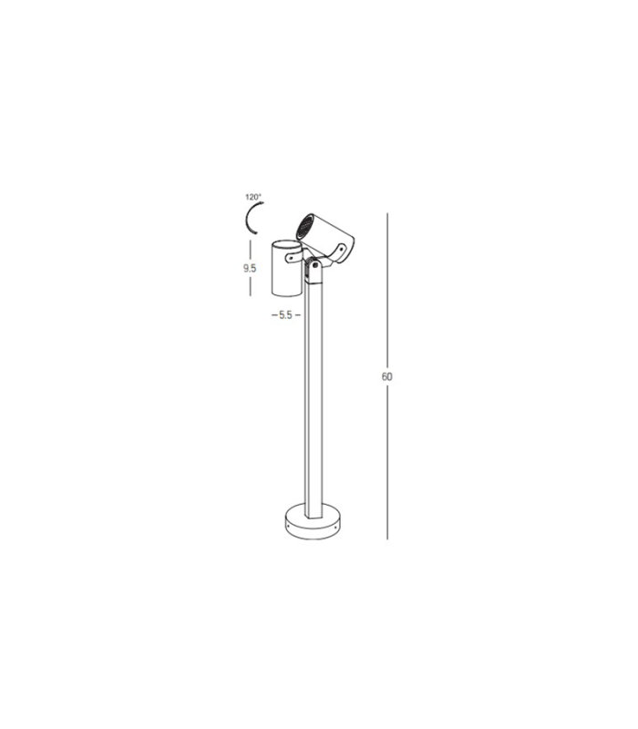 Zambelis Outdoor Bollard Graphite 1xGU10 LED IP54-6