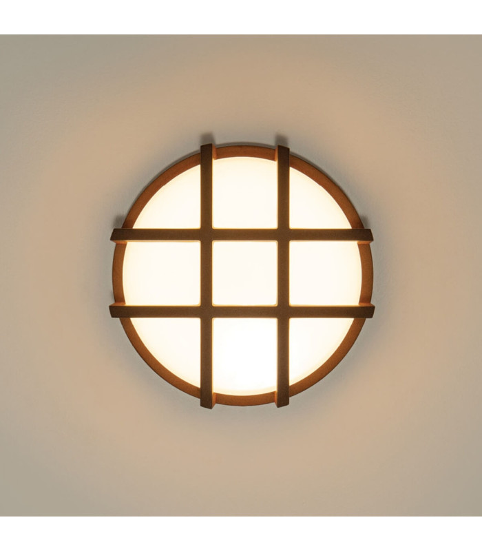 Orlith Round Outdoor Flush Wall Lamp Dark Brown LED 3000K IP65-3
