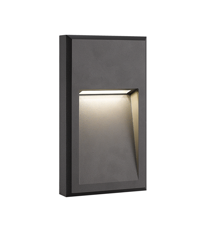 Zambelis Square Outdoor Flush Wall Lamp Graphite LED 3000K IP65-1