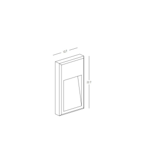 Zambelis Square Outdoor Flush Wall Lamp Graphite LED 3000K IP65-2