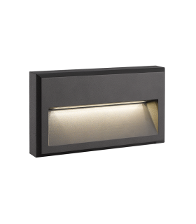Zambelis Rectangle Outdoor Flush Wall Lamp Graphite LED 3000K IP65-1