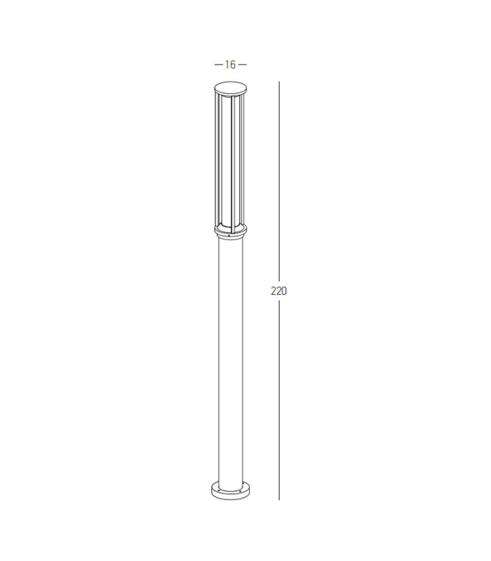 Zambelis Outdoor Lamp Posts Graphite LED 3000K IP65 17W-4