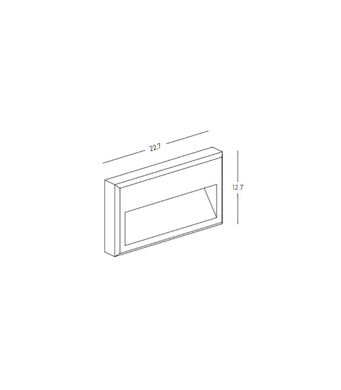 Zambelis Rectangle Outdoor Flush Wall Lamp Graphite LED 3000K IP65-4