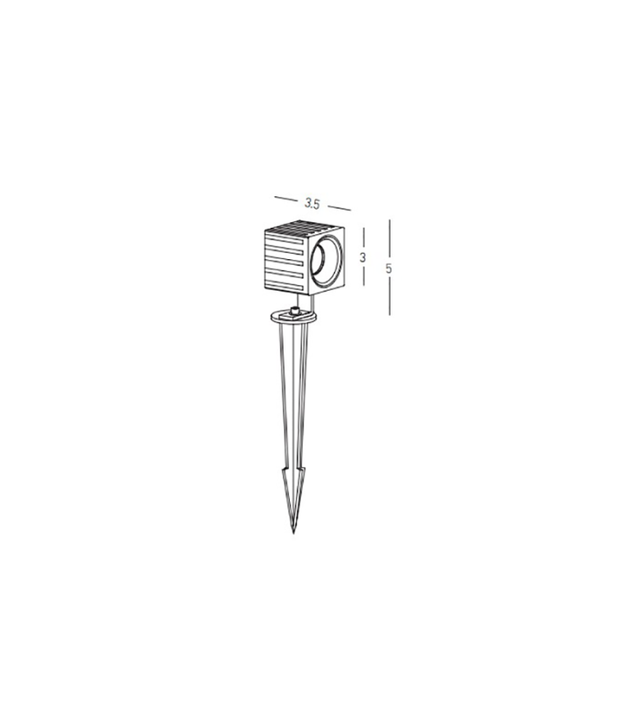 Zambelis 5cm Outdoor Spike Graphite LED 3000K IP65-3