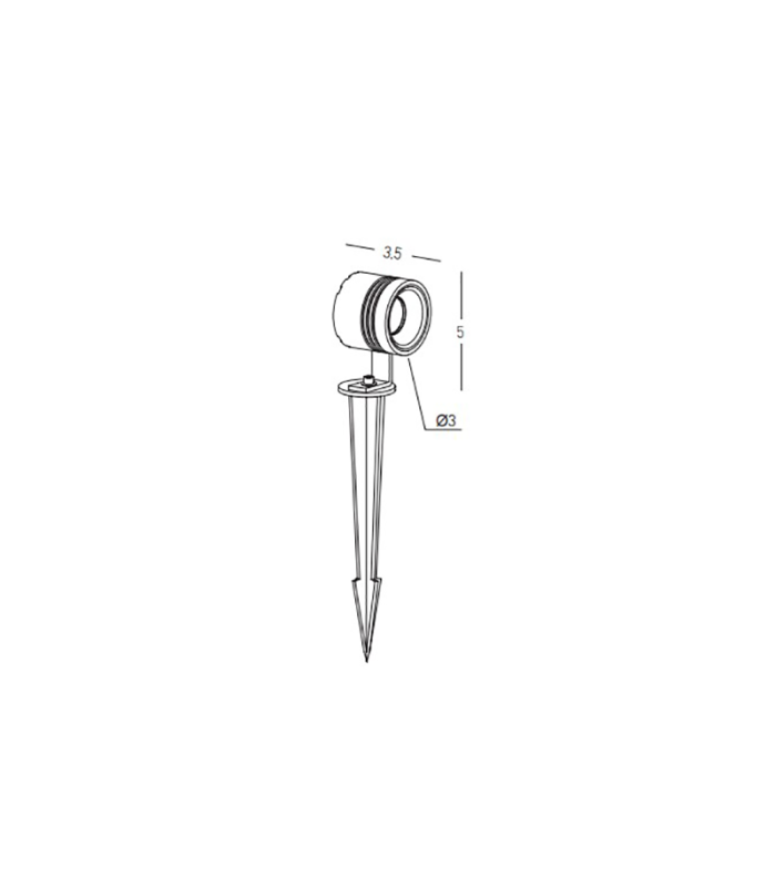 Zambelis 5cm Outdoor Spike Graphite LED 3000K IP65-4