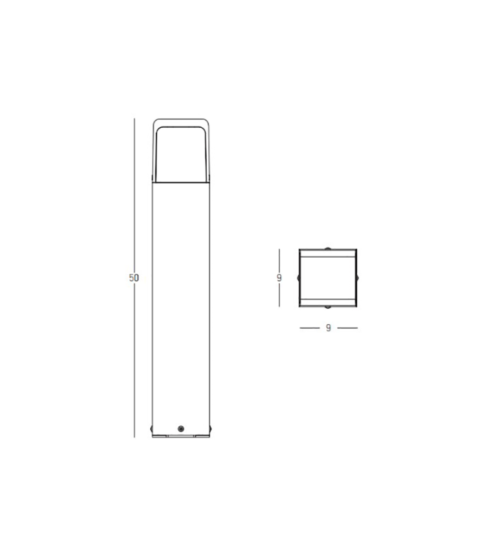 Zambelis Outdoor Bollard Graphite LED 3000K IP65 13W-4