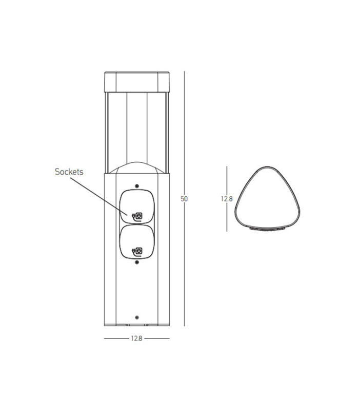 Zambelis 12.8cm Outdoor Bollard Graphite LED 3000K IP54 7W-6