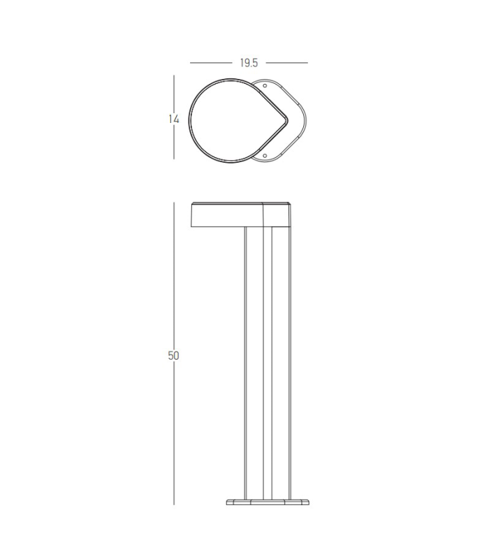 Zambelis 19.5cm Outdoor Bollard Graphite LED 3000K IP65 13W-3