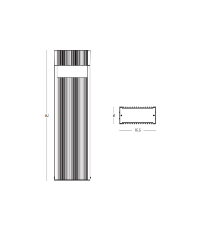Zambelis Outdoor Bollard Graphite LED 3000K IP65 30W-4