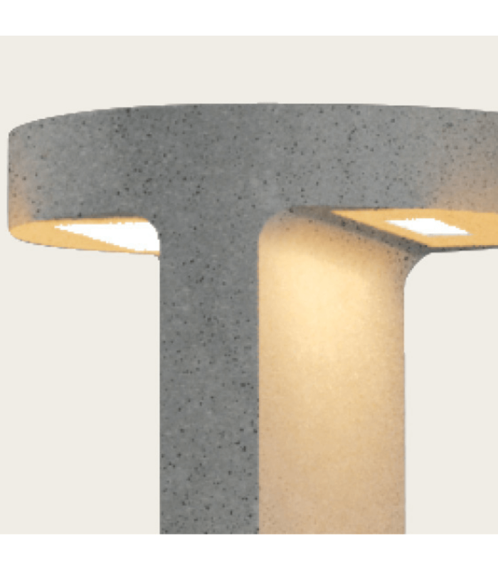 Zyria Twin Light Outdoor Bollard Natural Concrete LED 3000K IP65-3