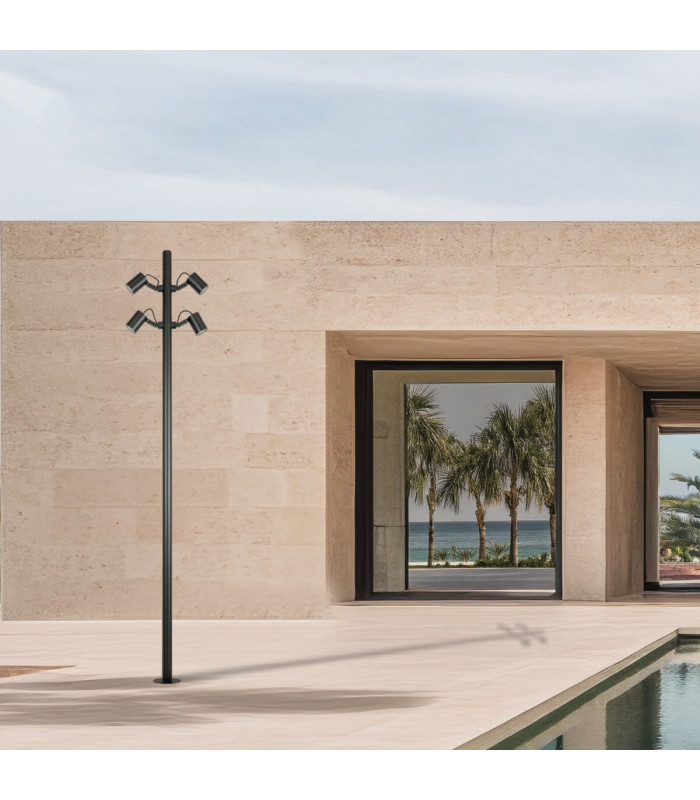 Calisto 4 Light Outdoor Lamp Posts Sandy Black LED 3000K IP65-2