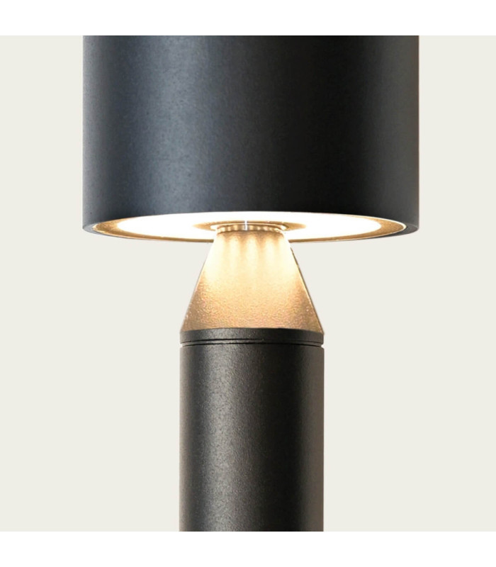 Altara 30cm Outdoor Bollard Sandy Black LED 3000K IP65-3