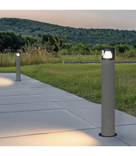 Selena Outdoor Bollard Natural Concrete-Black Directional Light LED 3000K IP65-2