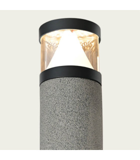 Selena Outdoor Bollard Natural Concrete-Black LED 3000K IP65-2