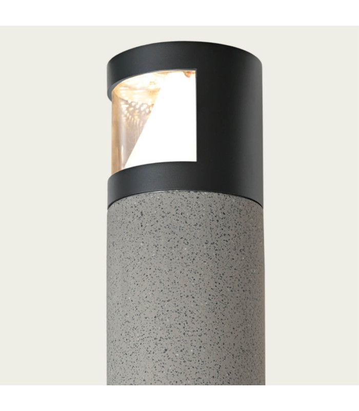 Selena Outdoor Bollard Natural Concrete-Black Directional Light LED 3000K IP65-3