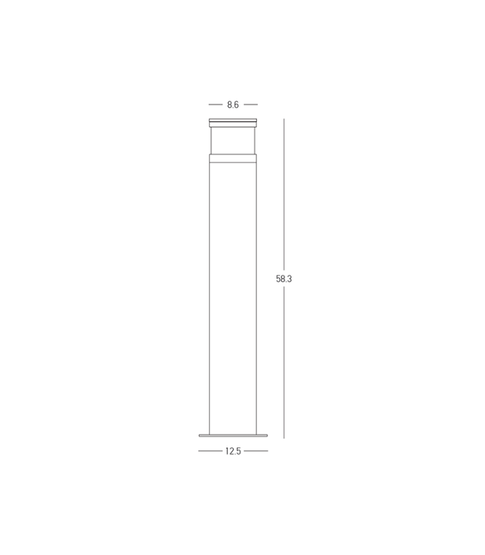Selena Outdoor Bollard Natural Concrete-Black LED 3000K IP65-3