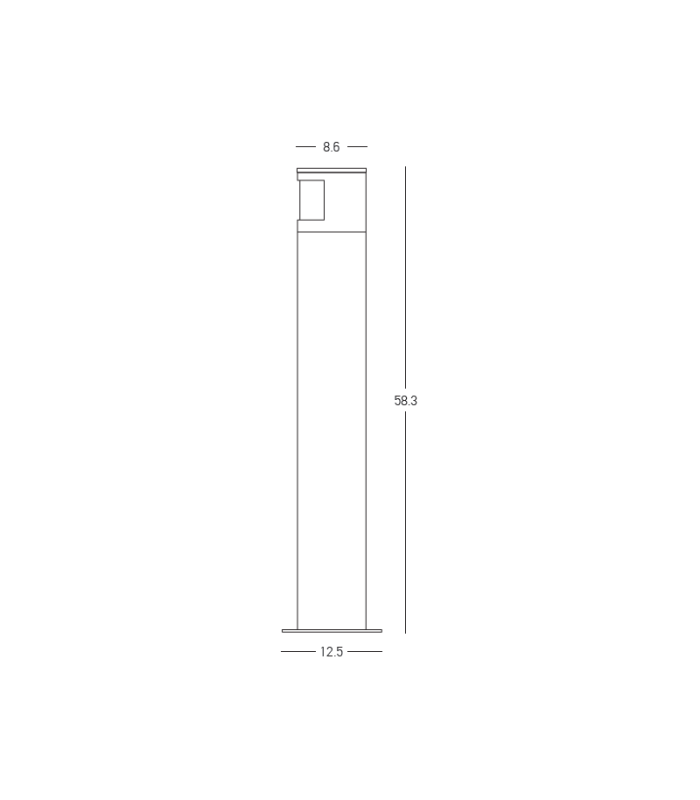 Selena Outdoor Bollard Natural Concrete-Black Directional Light LED 3000K IP65-4