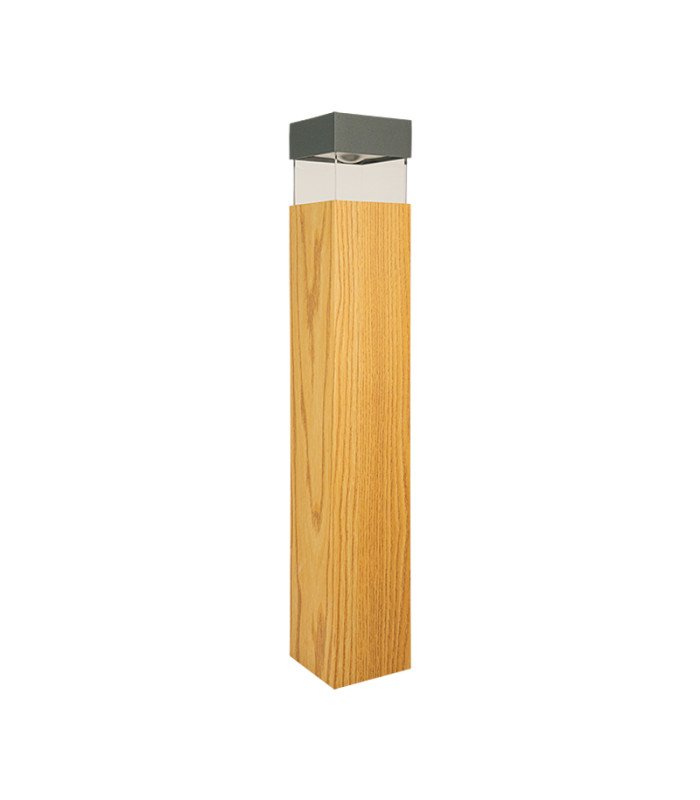 Elyon Square Outdoor Bollard Graphite-Wood LED 3000K IP65-1