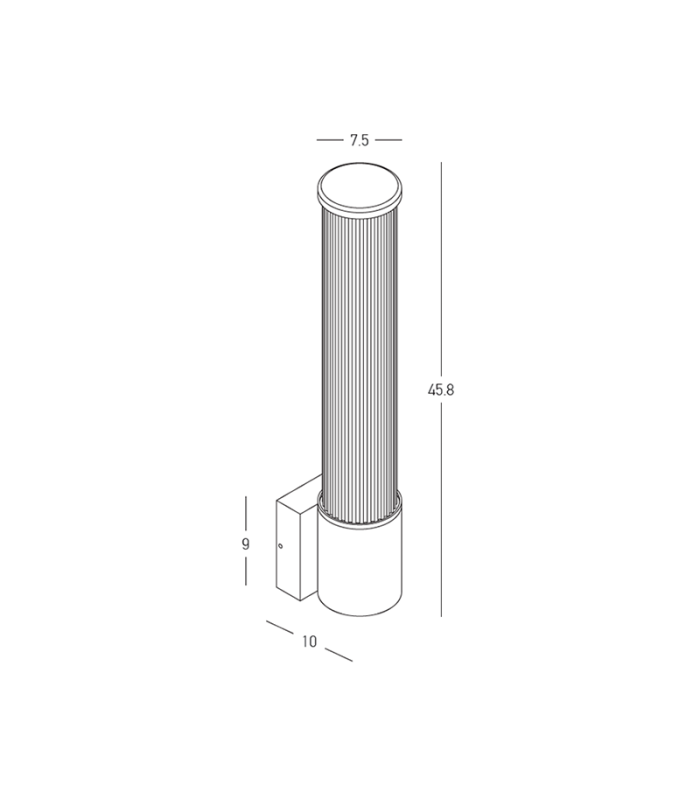 Zambelis Outdoor Modern Wall Lamp Graphite LED 3000K IP54-4
