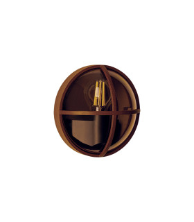Orvel Round Outdoor Bulkheads Wall Lamp Dark Brown 1x E27 IP65-1