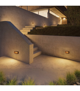 Vireta Wide Outdoor Flush Wall Lamp Brown LED 3000K IP65-2