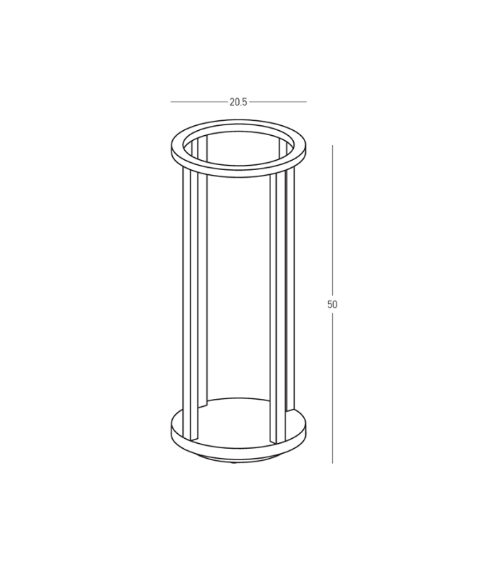 Zambelis Outdoor Bollard Graphite LED 3000K IP65 9.2W-3